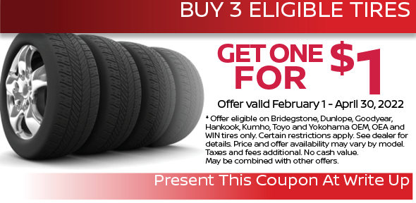 Tire Service Coupon, Albuquerque Nissan Service Special. If no image displays, this offer has ended.